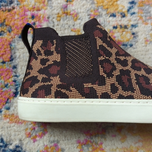 Rothy's The Chelsea Wildcat Jacquard Knit Slip On Ankle Bootie Sneakers Brown 9 - Picture 8 of 16